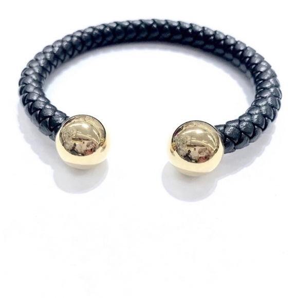 Stainless Steel Plain Ball LEATHER MEN CUFF BRAC. - Picture 4 of 8